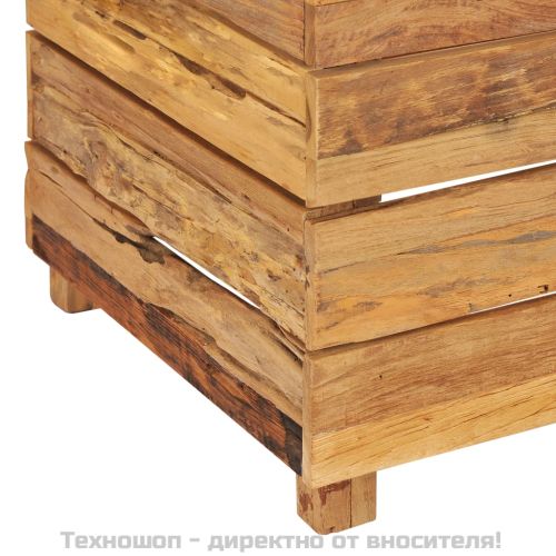 Повдигната леха 50x40x55 см рециклирано тиково дърво и стомана