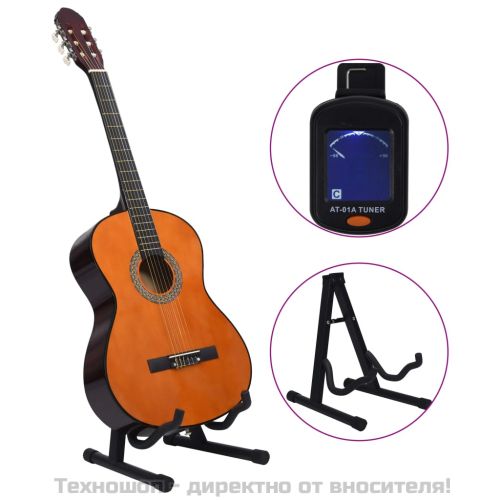 Комплект класическа китара за начинаещи от 12 части, 4/4, 39"