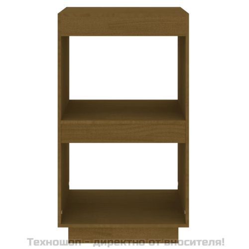 Библиотека, меденокафява, 40x35x71 см, борово дърво масив