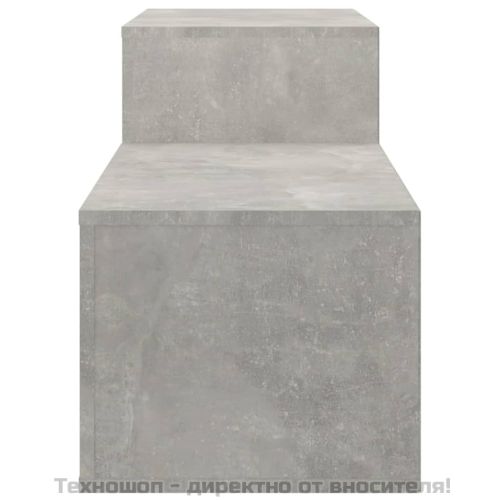 Шкаф за обувки, бетонно сив, 150x35x45 см, инженерно дърво