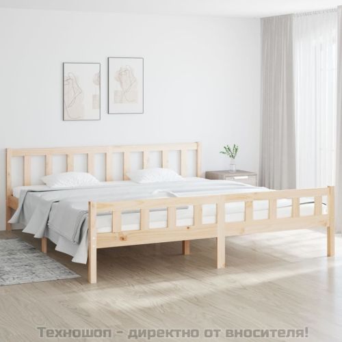 Рамка за легло без матрак, масивна дървесина, 160x200 см