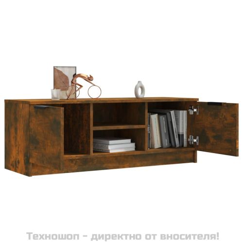 ТВ шкаф, Опушен дъб, 102x35x36,5 см, инженерно дърво
