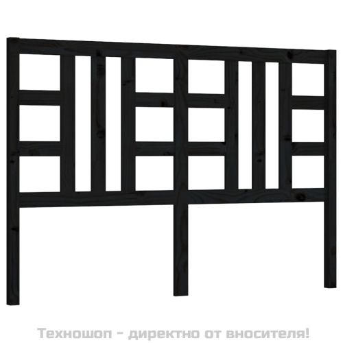 Горна табла за легло, черна, 126x4x100 см, бор масив