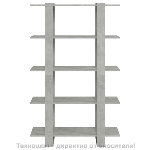 Библиотека/разделител за стая, бетонно сива, 100x30x160 см