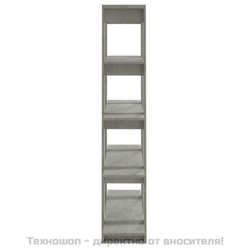 Библиотека/разделител за стая, бетонно сива, 100x30x160 см