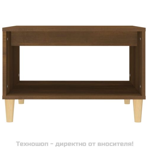 Кафе маса, кафяв дъб, 60x50x40 см, инженерно дърво