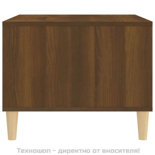 Кафе маса, кафяв дъб, 60x50x40 см, инженерно дърво
