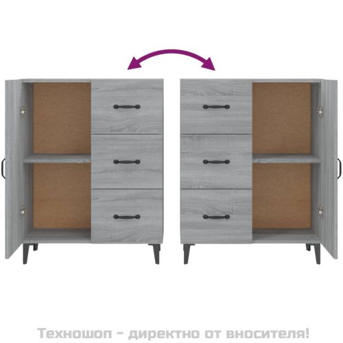 Сайдборд, сив сонома, 69,5x34x90 см, инженерно дърво