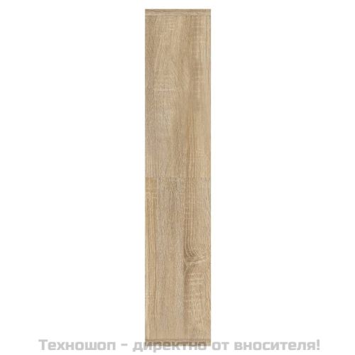 Огледален шкаф с LED, сонома дъб, 91x15x76,5 см
