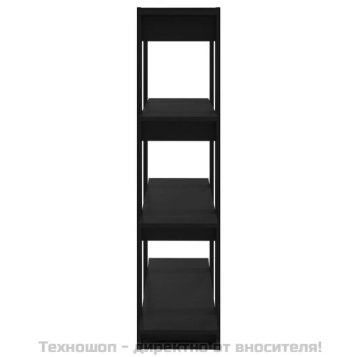 Библиотека/разделител за стая, черна, 100x30x123,5 см