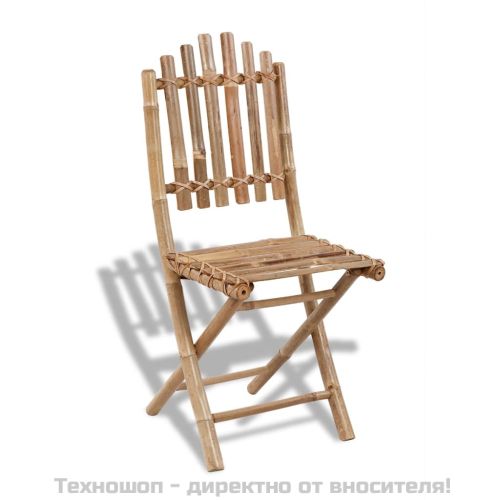 Сгъваеми градински столове, 2 бр, бамбук