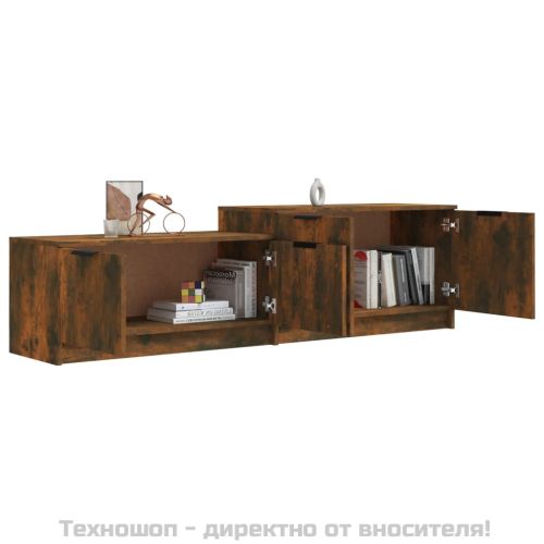 ТВ шкаф, Опушен дъб, 158,5x36x45 см, инженерно дърво