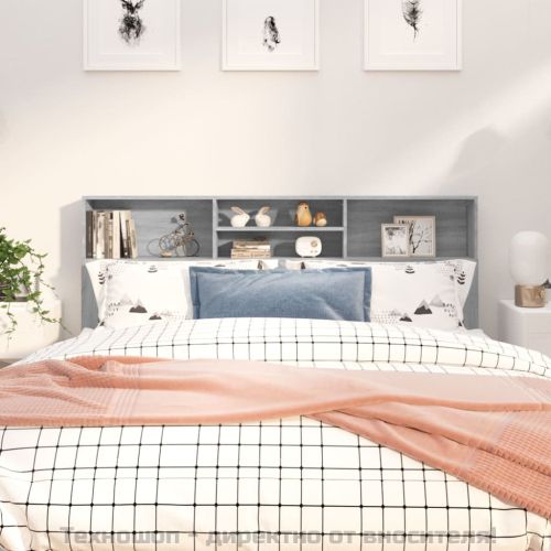 Табла за легло тип шкаф, сив сонома, 180x19x103,5 см