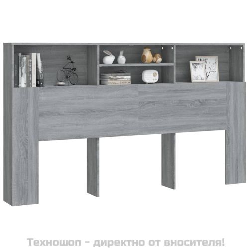 Табла за легло тип шкаф, сив сонома, 180x19x103,5 см