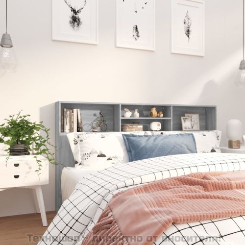 Табла за легло тип шкаф, сив сонома, 180x19x103,5 см