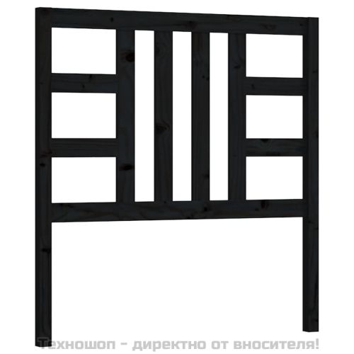 Горна табла за легло, черна, 96x4x100 см, бор масив