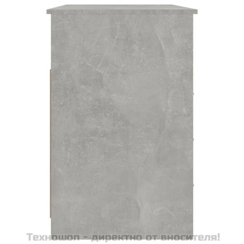 Бюро с чекмеджета, бетонно сив, 102x50x76 см, инженерно дърво