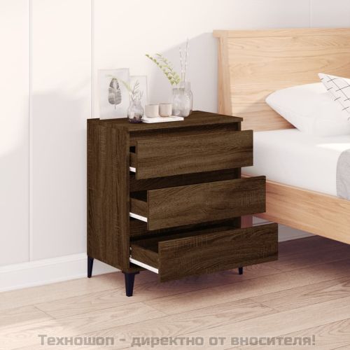 Сайдборд, Кафяв дъб, 60x35x70 см, инженерно дърво