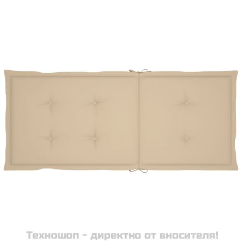 Възглавници за столове с облегалки 4 бр бежови 120x50x3 см плат