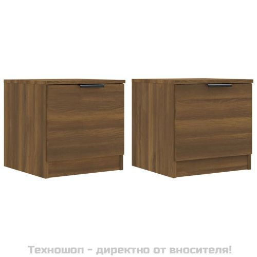 Нощни шкафчета, 2 бр, Кафяв дъб, 40x39x40 см