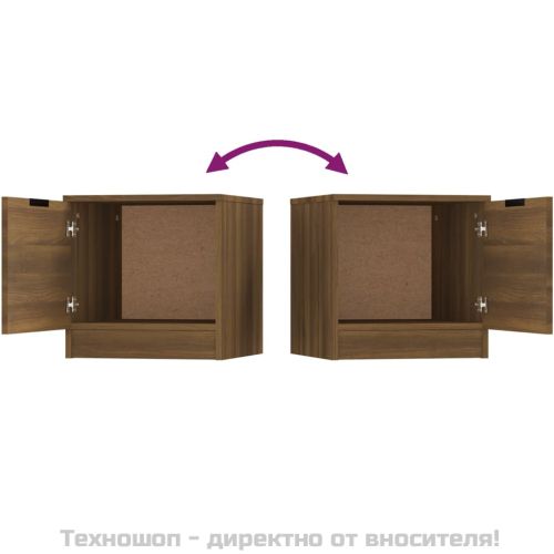 Нощни шкафчета, 2 бр, Кафяв дъб, 40x39x40 см