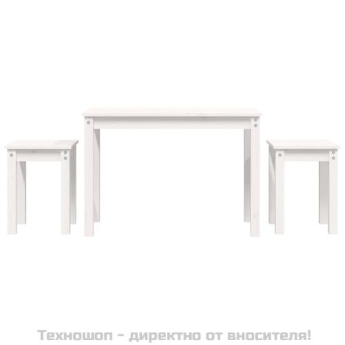 Стифиращи маси, 3 бр, бели, бор масив