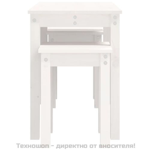 Стифиращи маси, 3 бр, бели, бор масив