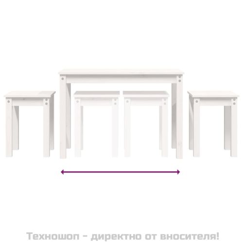 Стифиращи маси, 3 бр, бели, бор масив