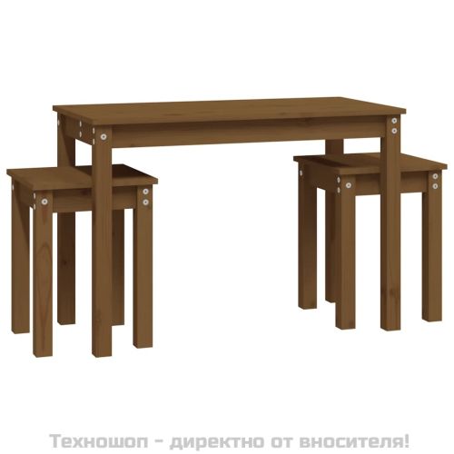 Стифиращи маси, 3 бр, меденокафяви, бор масив
