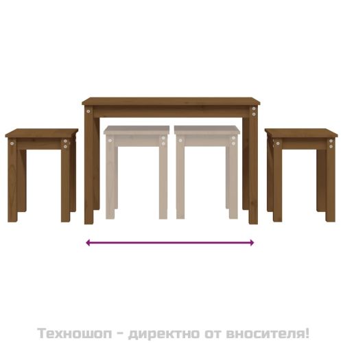 Стифиращи маси, 3 бр, меденокафяви, бор масив