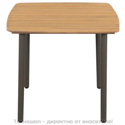 Градинска маса, 80x80x72 см, акациево дърво масив и стомана