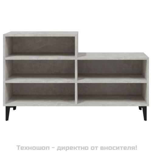 Шкаф за обувки, бетонно сив, 102x36x60 см, инженерно дърво