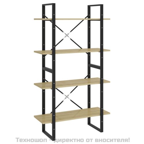 4-етажна библиотека, дъб сонома, 80x30x140 см, инженерно дърво