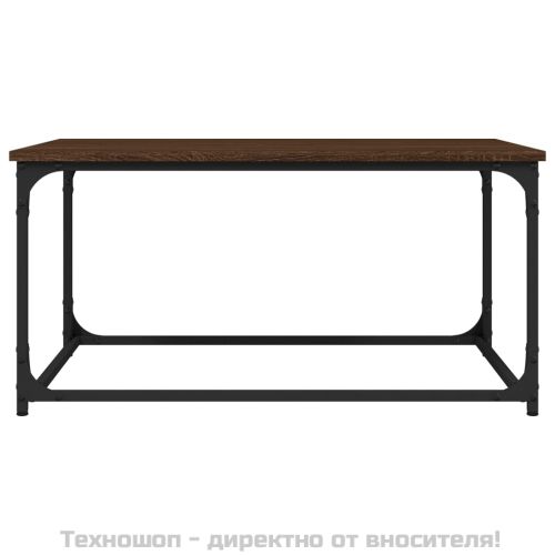 Маса за кафе, кафяв дъб, 80x50x40 см, инженерно дърво и желязо