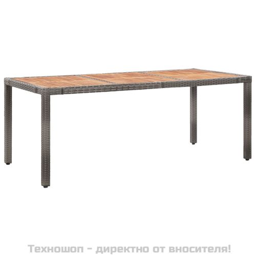 Градински комплект с възглавници, 9 части, полиратан, сив