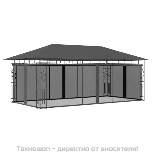 Шатра с мрежа против комари, 6x3x2,73 м, антрацит