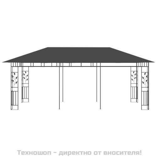 Шатра с мрежа против комари, 6x3x2,73 м, антрацит
