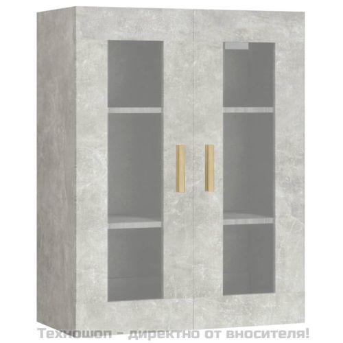 Окачен стенен шкаф, бетонно сиво, 69,5x34x90 см