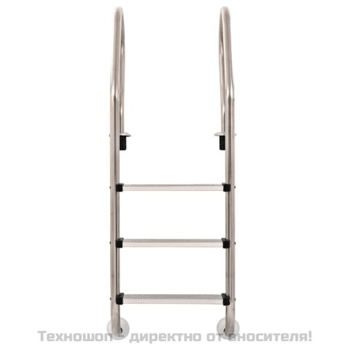 Стълба за басейн с 3 стъпала, неръждаема стомана 304, 120 см
