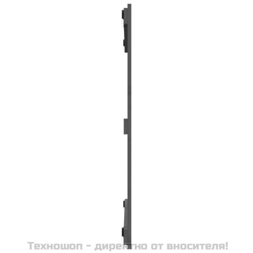 Стенна табла за спалня, сива, 95,5x3x90 см, борово дърво масив