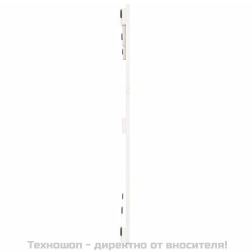 Стенна табла за спалня, бяла, 127,5x3x90 см, борово дърво масив