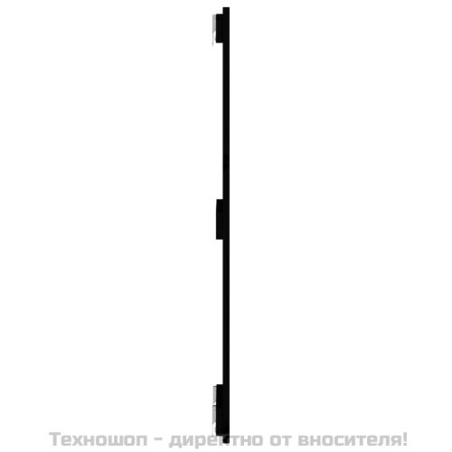 Стенна табла за спалня, черна, 82,5x3x90 см, борово дърво масив