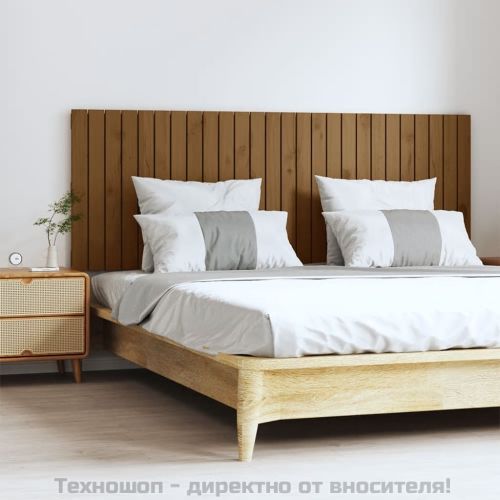 Стенна табла за спалня, меденокафява, 166x3x60 см, бор масив