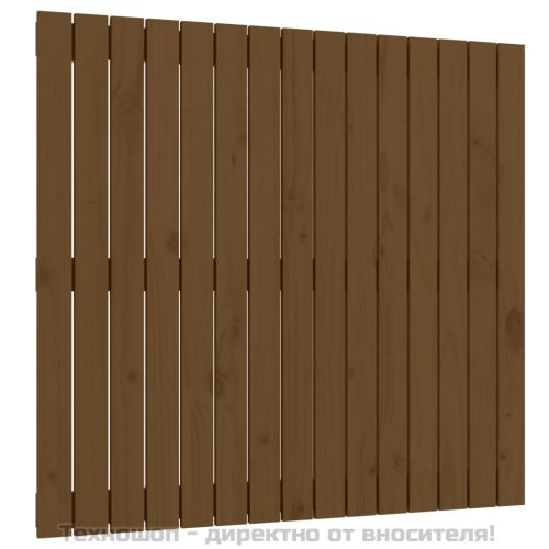 Стенна табла за спалня, меденокафява, 95,5x3x90 см, бор масив