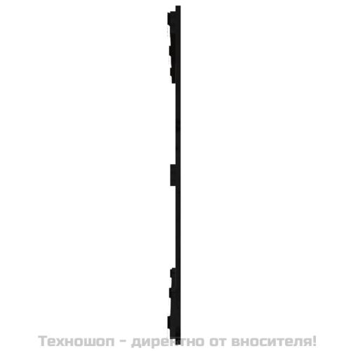 Стенна табла за спалня, черна, 127,5x3x90см, борово дърво масив