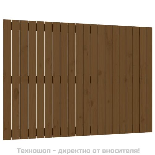 Стенна табла за спалня, меденокафява, 127,5x3x90 см, бор масив