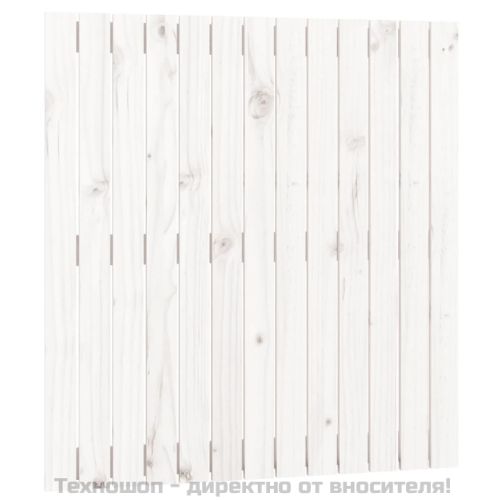 Стенна табла за спалня, бяла, 82,5x3x90 см, борово дърво масив