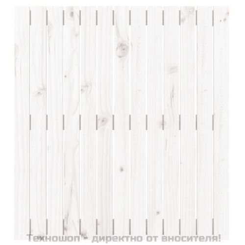 Стенна табла за спалня, бяла, 82,5x3x90 см, борово дърво масив