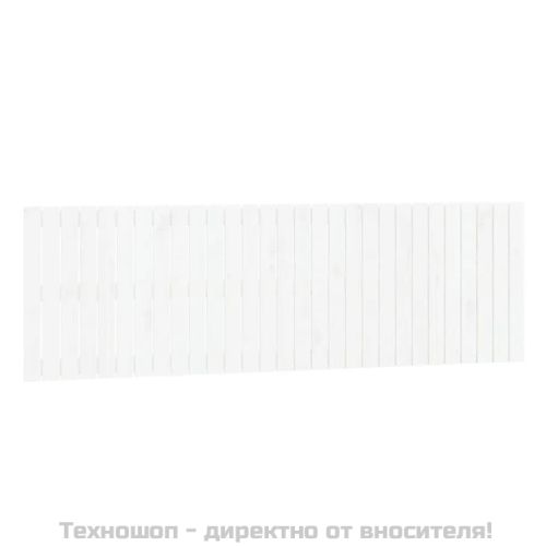 Стенна табла за спалня, бяла, 185x3x60 см, борово дърво масив