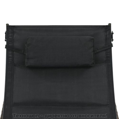 Шезлонг, полиратан и textilene, кафяв